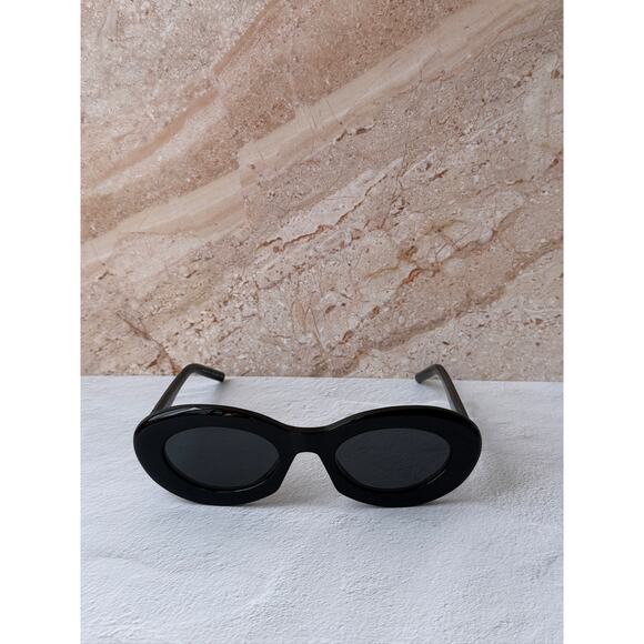 NEW Saint Laurent SL594 Oval Sunglasses in Black main image 4